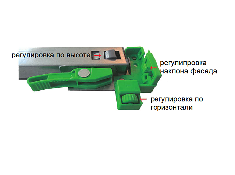 Скрытые направляющие SYNCHRO, 350мм Push to open, 3D регулировка, цинк, FGV